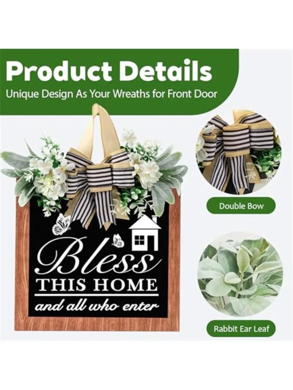 14'' Bless This Home and All Who Enter Wooden Door Sign
